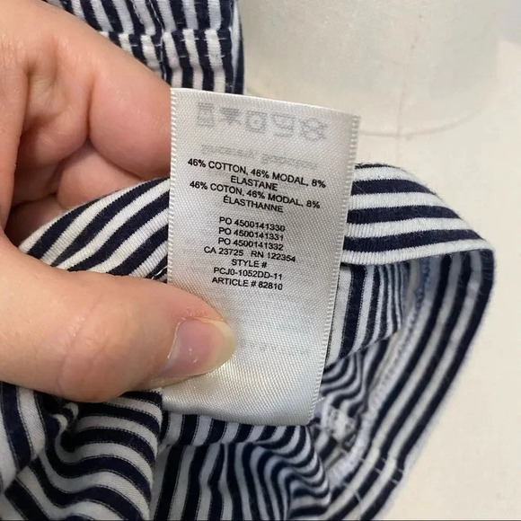 Aritzia The Group Babaton Lagarde Crew Neck T-Shirt Black and White Striped Tee - Picture 9 of 13